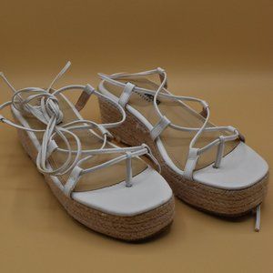 FashionNova White Strap Up Espadrilles